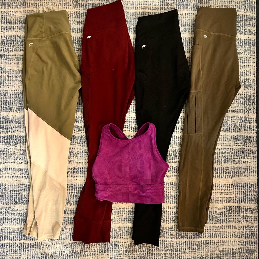 Fabletics leggings x4 & Calia sports bra